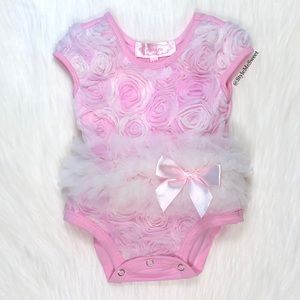 Nordstrom Popatu pink floral tutu bodysuit